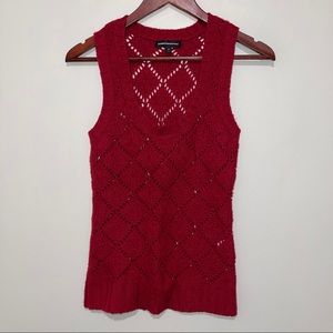 Express Red Knit Vest XS